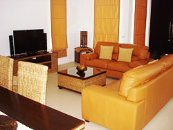 One of the acecssible villas living room